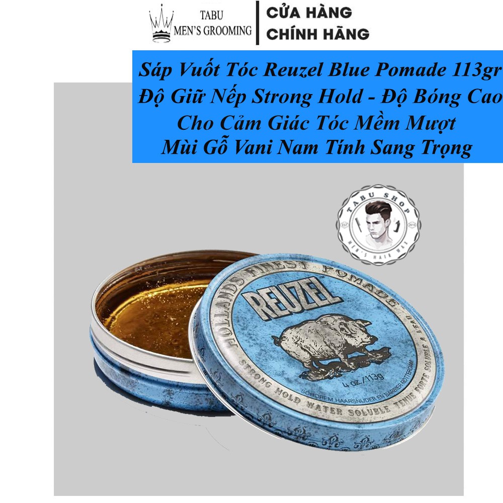 Sáp vuốt tóc Reuzel Blue  Pomade 113gr - Pomade vuốt tóc Reuzel Blue 113gr