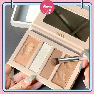 Phấn tạo khối🍑FREESHIP🍑Bảng Tạo Khối trang điểm 4 Ô Kem + Phấn Lì Kết Hợp Nozo Contouring