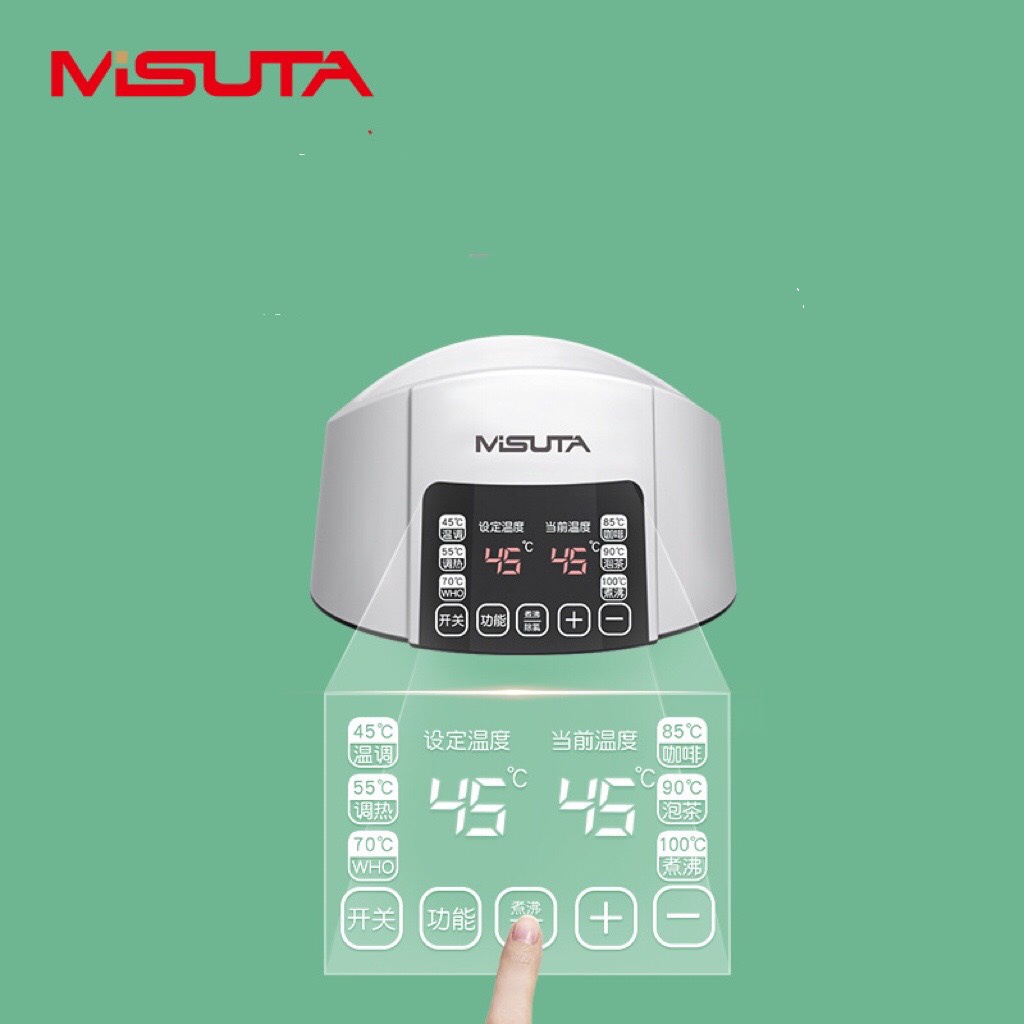 Máy đun hâm nước pha sữa thông minh giữ nhiệt Misuta chính hãng BH 12 tháng