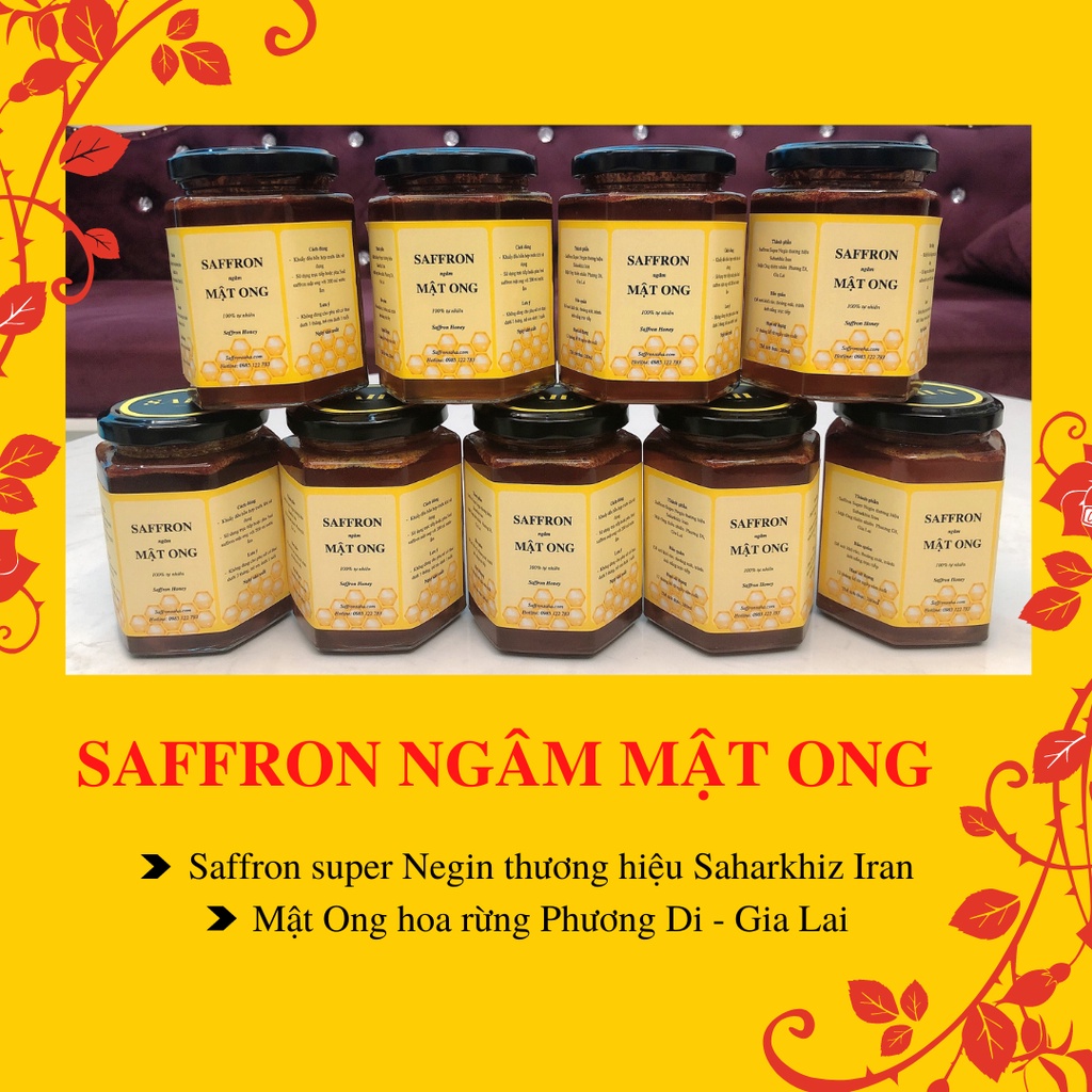 (3 gram saffron) Saffron ngâm mật Ong Rừng - 3gram Saffron super Negin Saharkhiz Iran