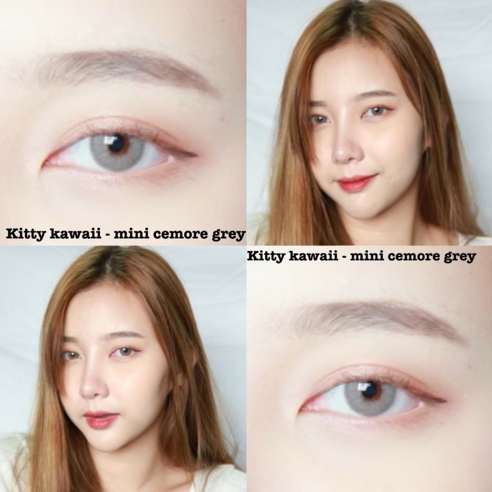 Áp Tròng Giãn Nhẹ CEMORE GRAY Ẩm Cao 55% HSD 6 Tháng Lens Xám Sáng Tây Đi Tiệc Đủ Độ Có Lệch Phù Hợp Mắt Nhạy Cảm