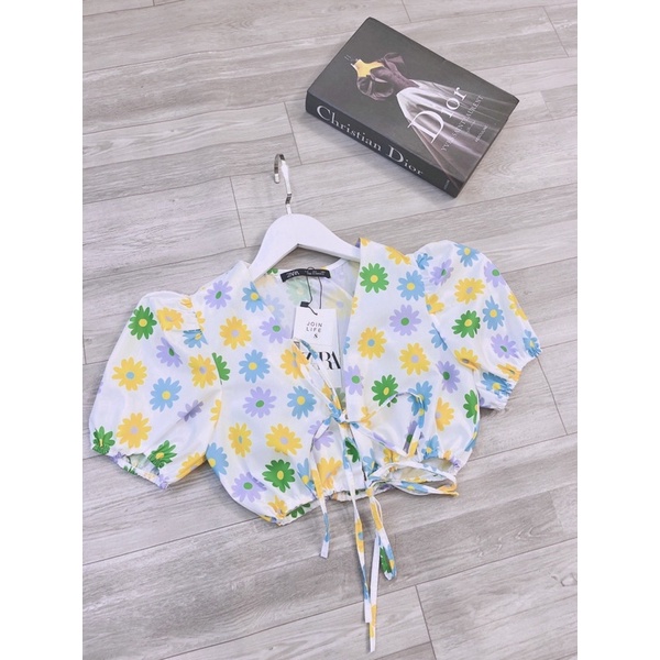 ⚡Hot Hot⚡️Áo hoa tay phồng dây ngực trẻ trung