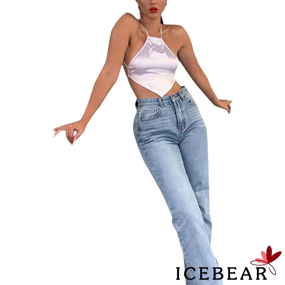 Áo Lửng Hai Dây Màu Trơn Quyến Rũ Cho Nữ