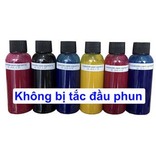Mực in pigment 100ml (bộ 6 màu) dùng cho các dòng máy epson l310/ l805/ l1300/ l1800... - In không phai chất lượng cao!