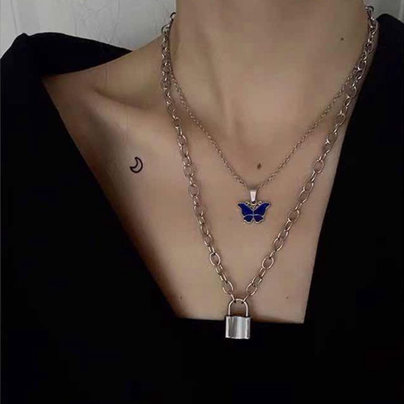 Vòng cổ mặt hình bướm đính đá đổi màu theo tâm trạng độc đáo thời trang