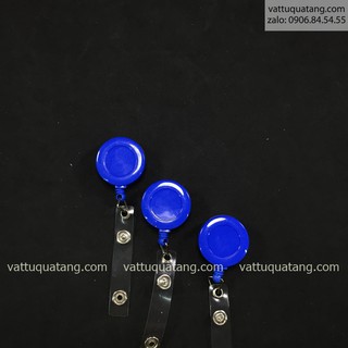 Kẹp dây đeo bảng tên rút trơn - xanh dương