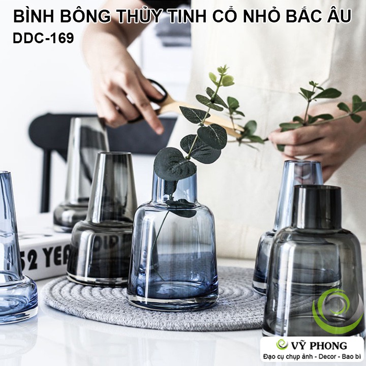 BÌNH BÔNG BÌNH HOA THỦY TINH CỔ NHỎ CẮM HOA DECOR LỌ HOA TRANG TRÍ ĐẠO CỤ CHỤP ẢNH SẢN PHẨM INS DDC-169