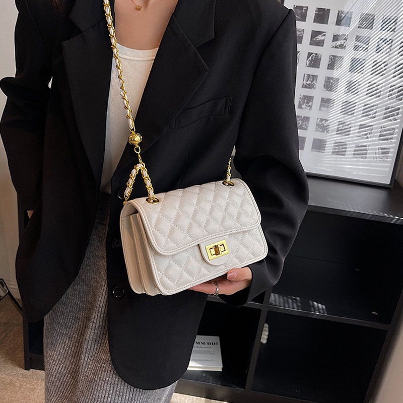 Túi Đeo Chéo Hình Vuông Nhỏ Đính Kim Cương Giả Dễ Phối Đồ Thời Trang Cho Nữ