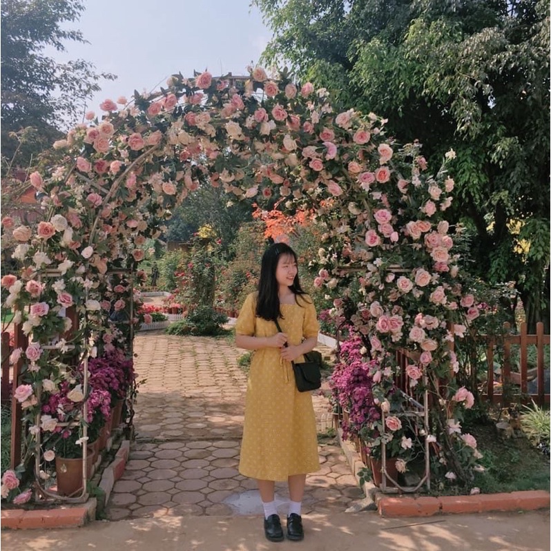 Váy hoa nhí hachie vintage dáng dài