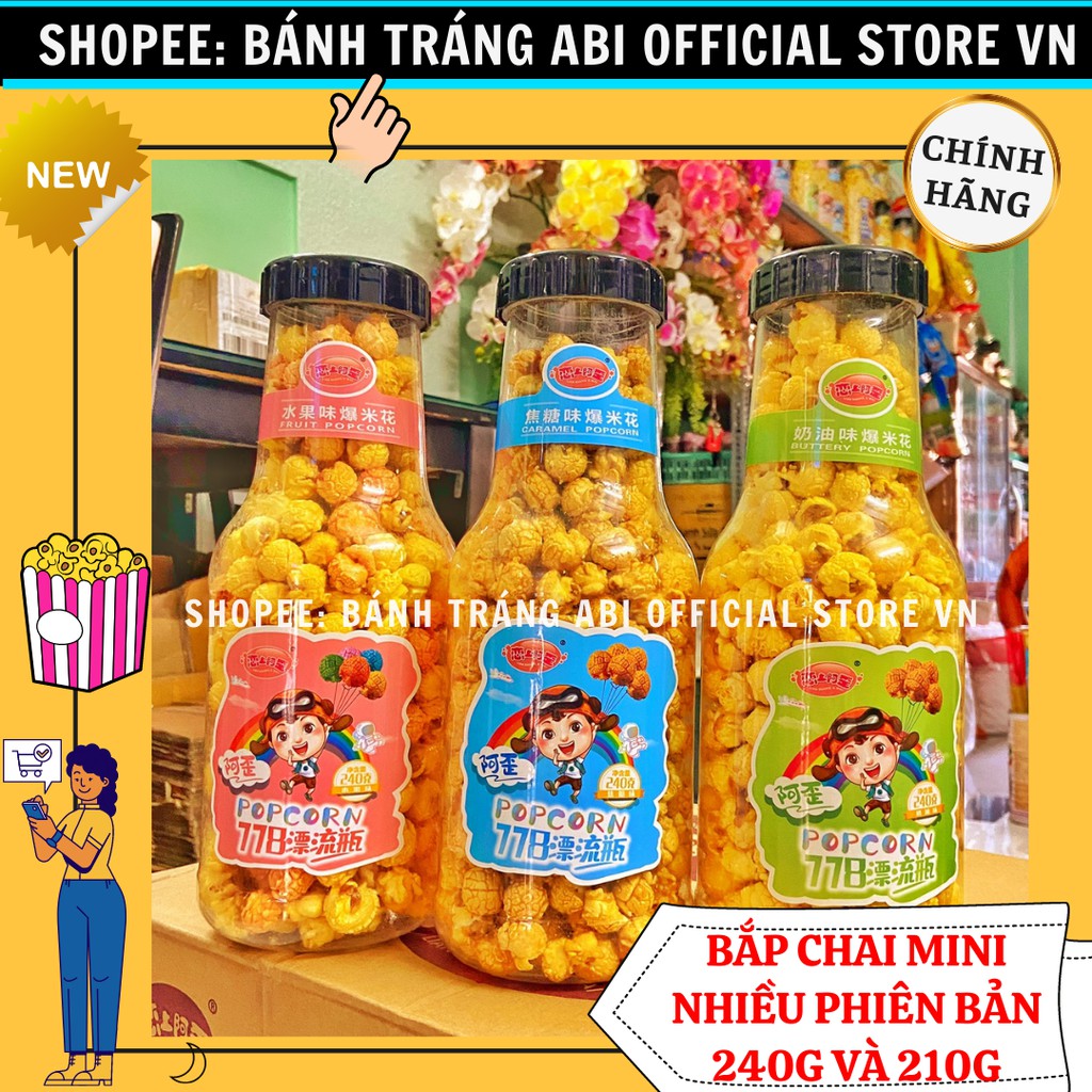 [BẮP CHAI SIZE MINI NHIỀU LOẠI] BÌNH BỎNG NGÔ BẮP RANG SIZE 240GR HOT TREND