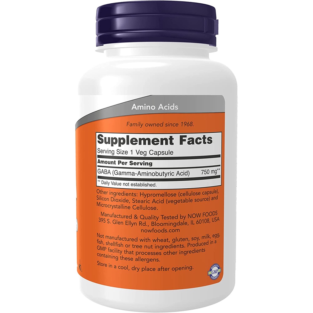 Now GaBa 500mg 100 Viên - Giúp Hỗ Trợ Bổ Não, Giảm Stress, Giảm Căng Thẳng Thần Kinh