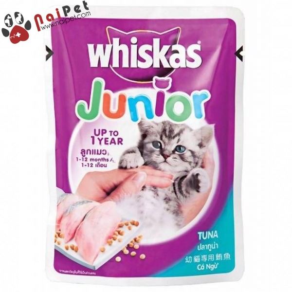 Thức Ăn Dinh Dưỡng Cho Mèo Con Pate Vị Cá Ngừ Whiskas Gói 85g