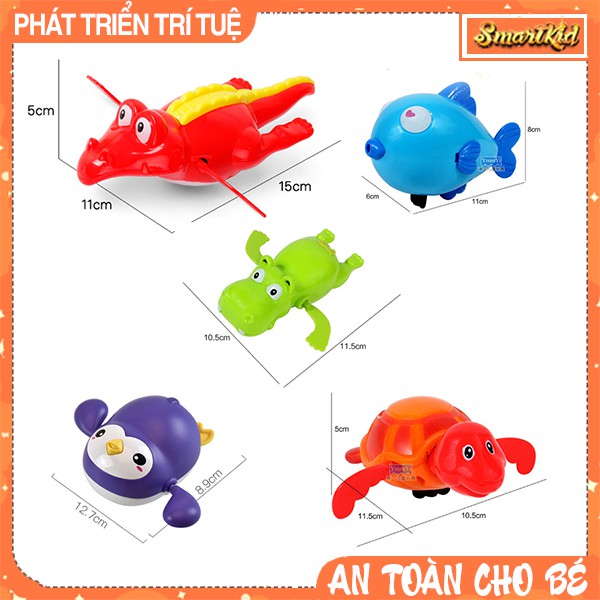 Đồ Chơi Nhà Tắm Rùa, Hà Mã, Chim Cánh Cụt, Cá Sấu, Cá Vàng Mini Cho Bé