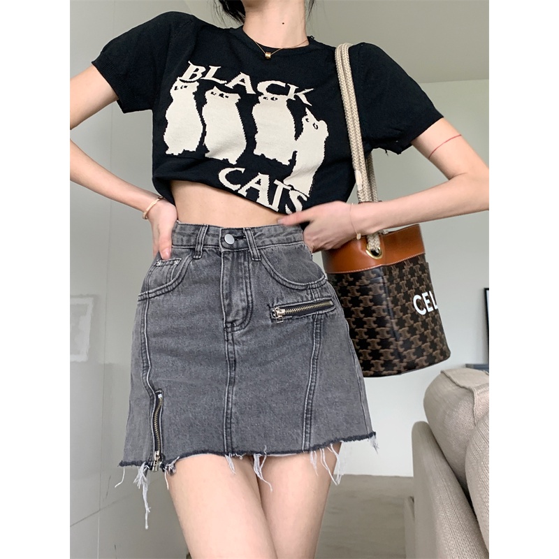 QKOOLE Áo thun nữ  tay ngắn dáng rộng phong cách Hàn Quốc