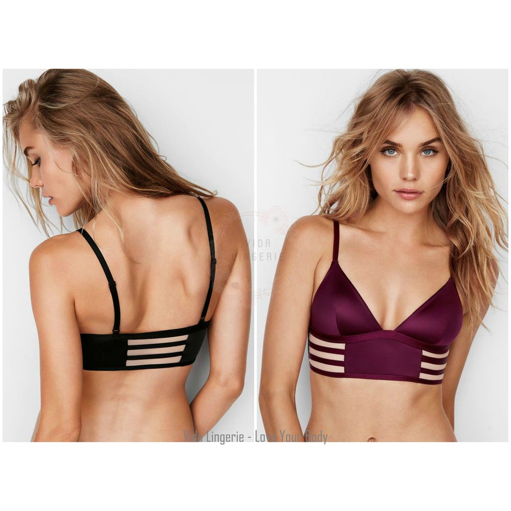 Áo bralette satin kiểu croptop có mút xịn