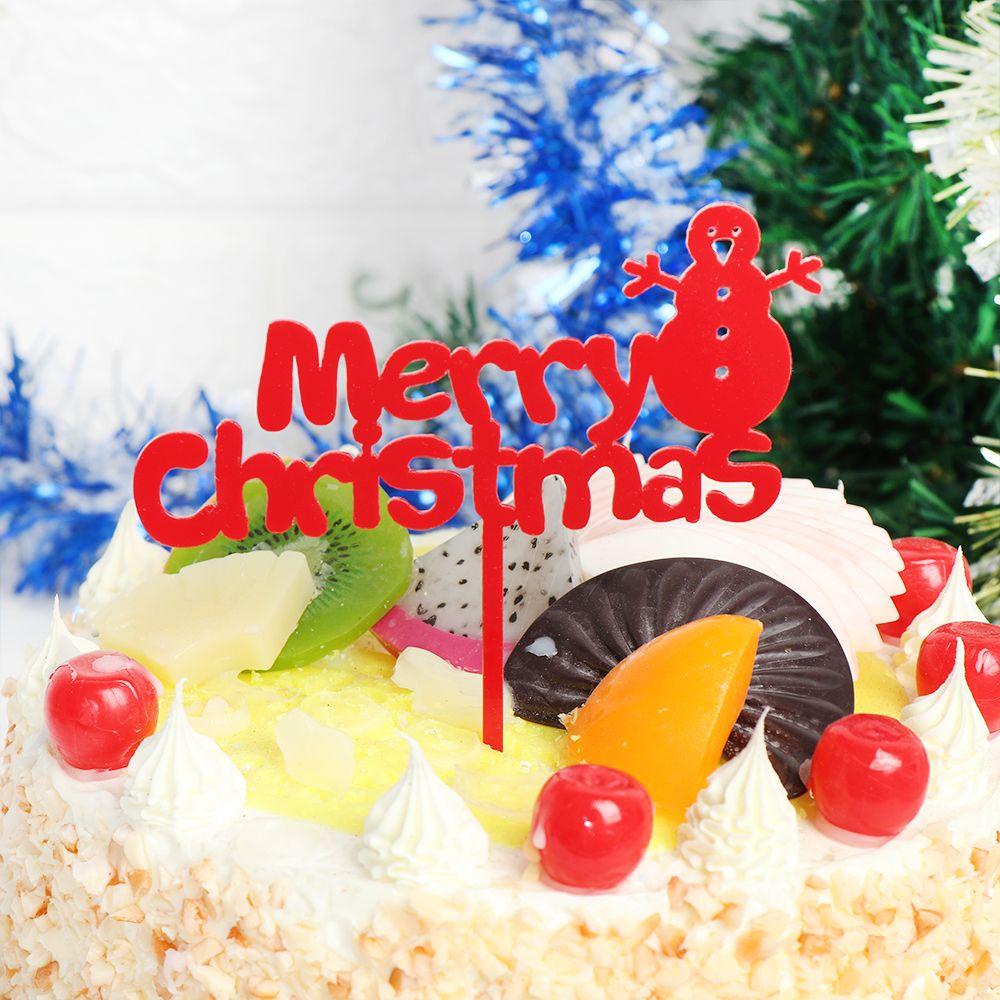YNATURAL Que Cắm Trang Trí Bánh Chữ Merry Christmas