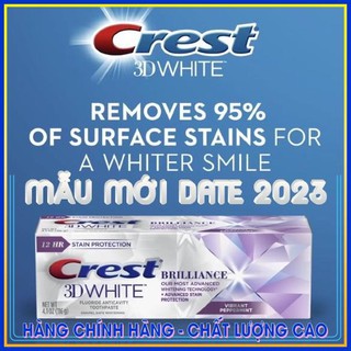 Kem Đánh Răng ❤ FREESHIP ❤Kem đánh răng làm trắng răng Crest 3D Briliance 116gr - Hàng air Mỹ mẫu mới nhất (date 2023)