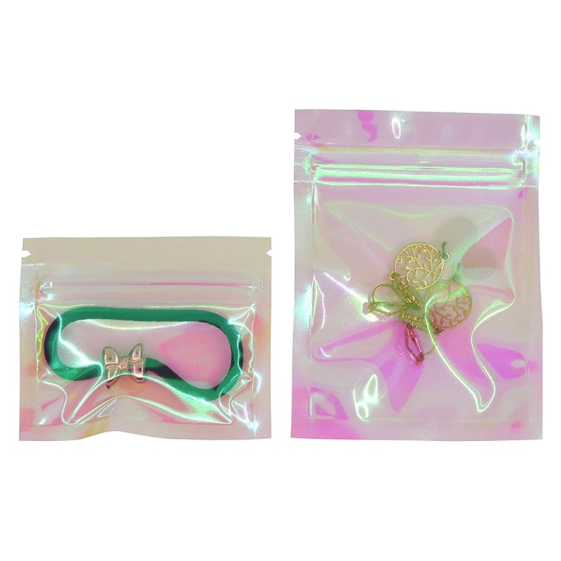 ✿ Set 100 Túi Đựng Muối Tắm / Mỹ Phẩm Có Khóa Zip Màu Hồng Trong Suốt Dày Dặn Có Thể Tái Sử Dụng