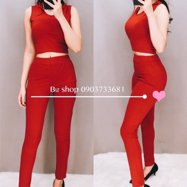 Set quần dài áo có nón thể thao