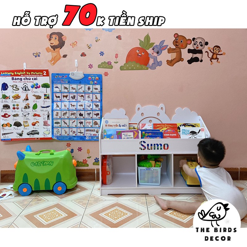 Kệ sách gấu 1 tầng ngăn chứa đồ Ms:042 kích thước 652*900*300mm dành cho bé giá rẻ | BigBuy360 - bigbuy360.vn