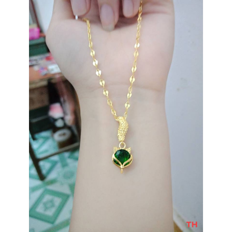 Dây chuyền hồ ly bạc ta xi vàng 18k đủ mầu