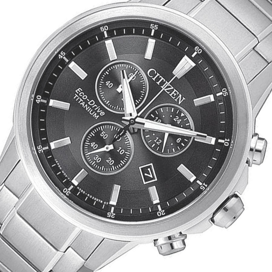 Đồng Hồ Nam Citizen Dây Titanium AT2340-81E - Mặt Đen (Sapphire)