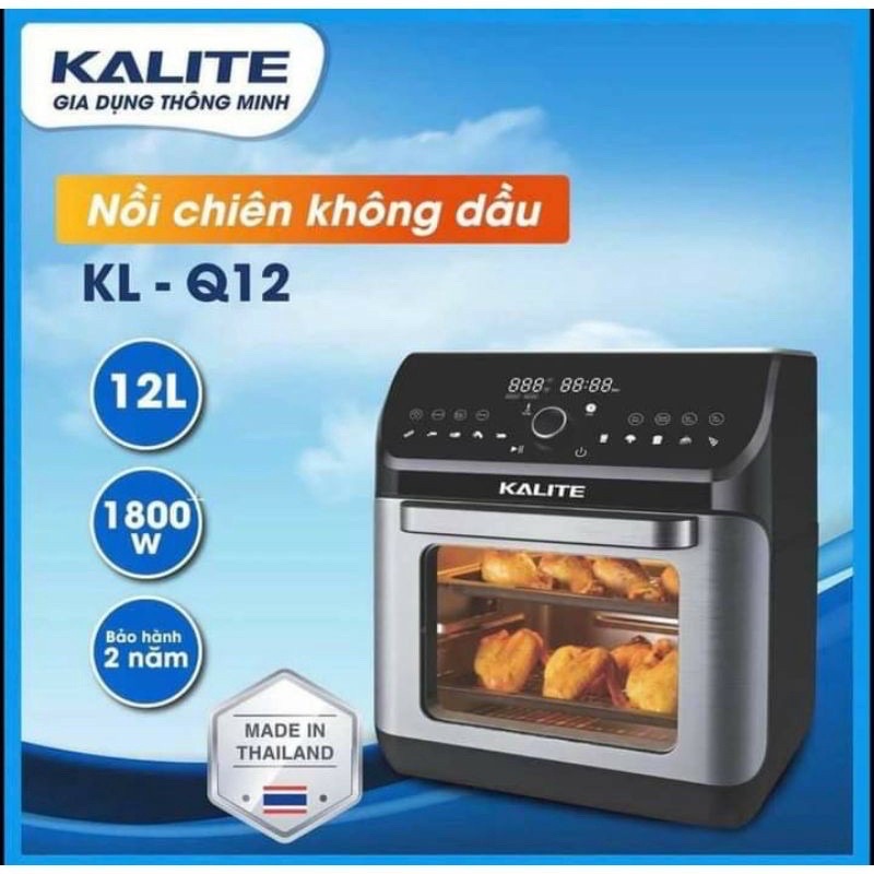 Nồi Chiên Không Dầu KALITE 12 lít - Tặng Bình Xịt Dầu Q12, KL1200