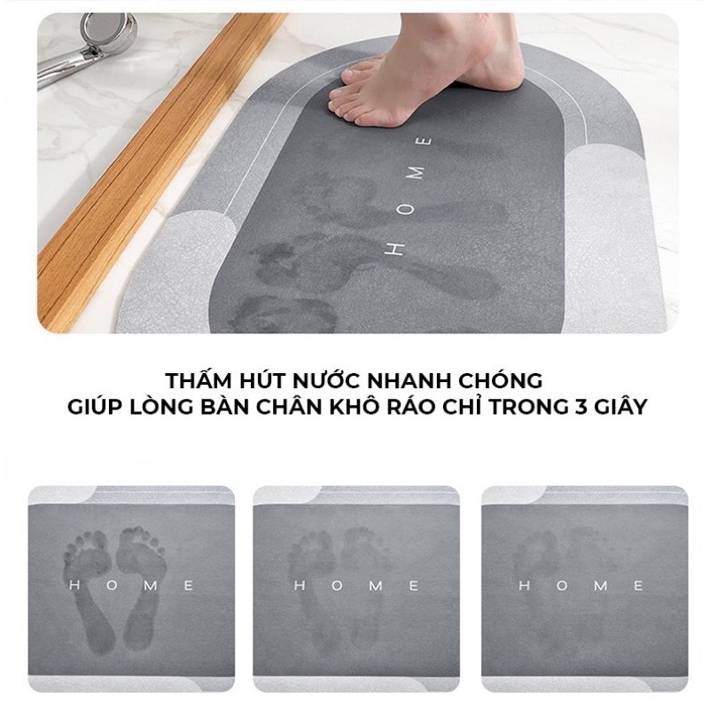 Thảm chùi chân silicone, siêu thấm nước, chống trơn trượt