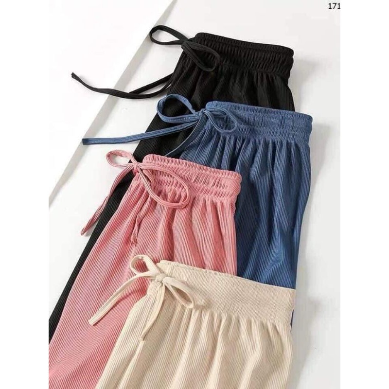 Quần Cullotes Ống Rộng Thun Tăm Siêu Hot