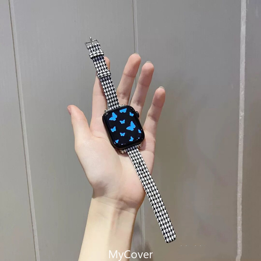 Dây Đeo Nylon Dáng Vuông Cho Đồng Hồ Thông Minh Apple Watch Series 5 4 3 2 1 Iwatch 40mm 44mm 38mm 42mm
