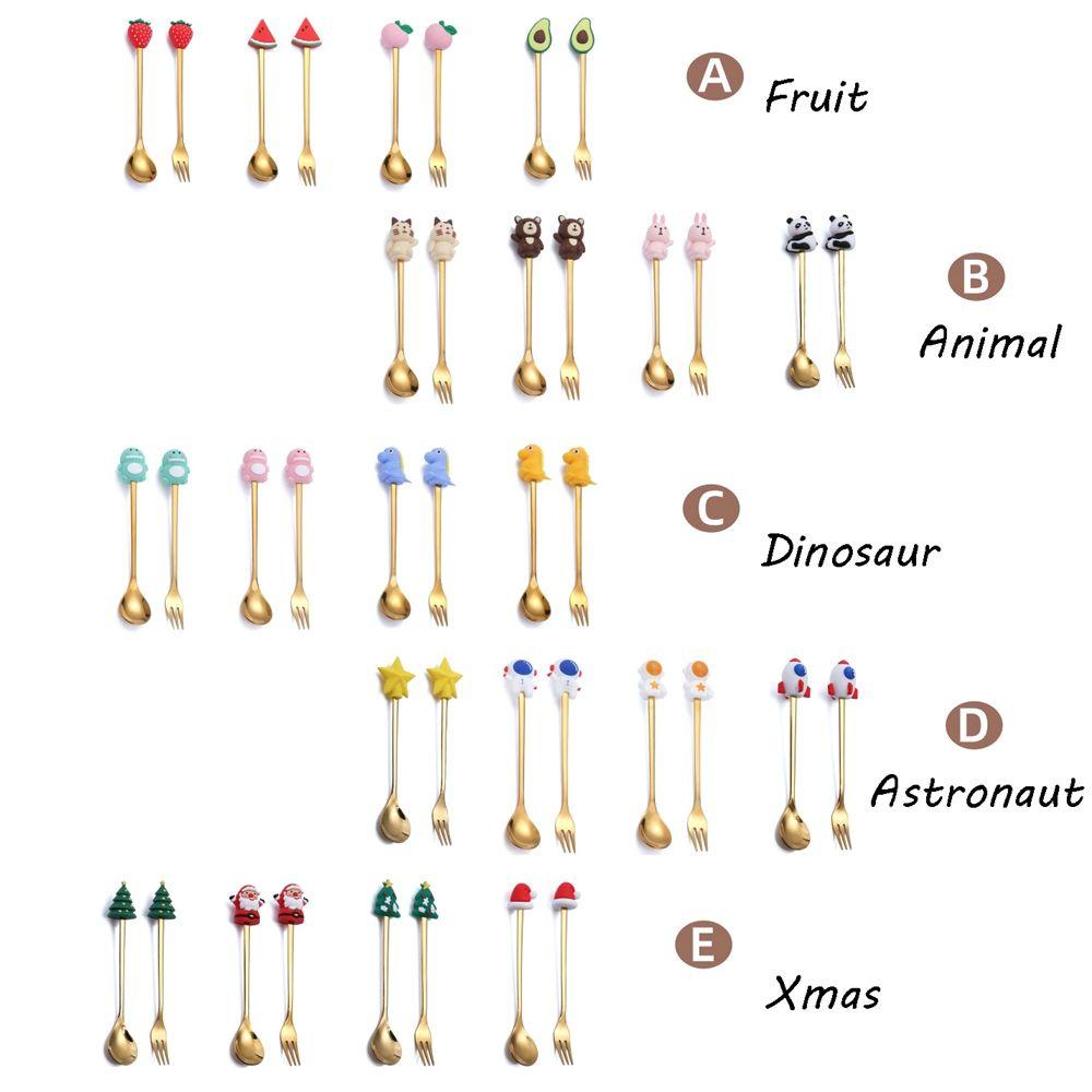 IVORY Bộ Muỗng Nĩa Ăn Tráng Miệng Hình Hộp Trứng Bằng Thép Không Gỉ Mạ Điện Sáng Tạo Dùng Làm Quà Tặ