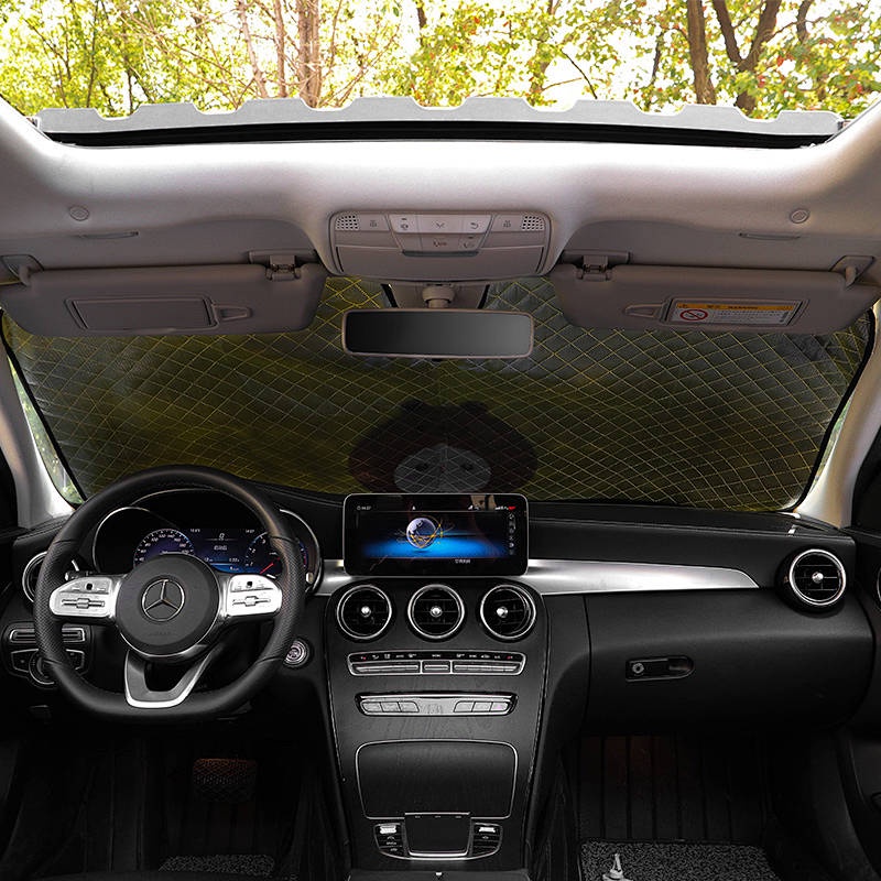 Car Sunshade Front Windscreen Sun Protection Sun-Proof Heat Insulator Curtain Cartoon Cute Front Window Windshield Sunshading Artifact Auto department store supplies