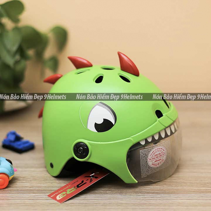 Mũ Bảo Hiểm Trẻ Em Khủng Long Có Kính, Cho Bé Từ 4 đến 8 Tuổi