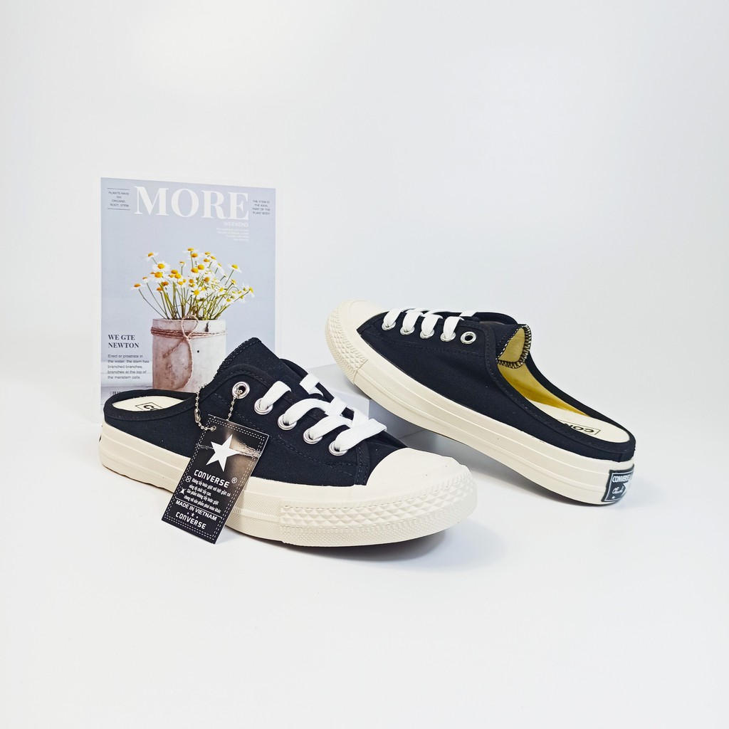 Giày sục nữ phong cách ulzzang xinh xắn - sneaker đạp gót màu đen, trắng dễ phối đồ