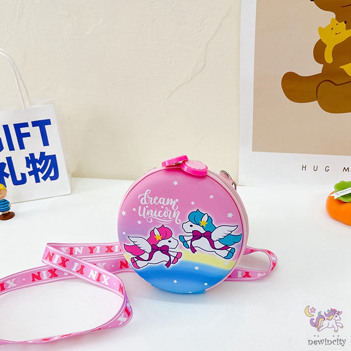 Túi Đeo Chéo Ngực In Họa Tiết Hoạt Hình Kiểu Hàn Quốc Dễ Thương Cho Bé