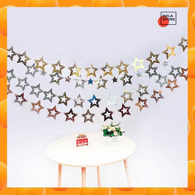 Dây sao garland rỗng trang trí tiệc sinh nhật (12 ngôi sao)