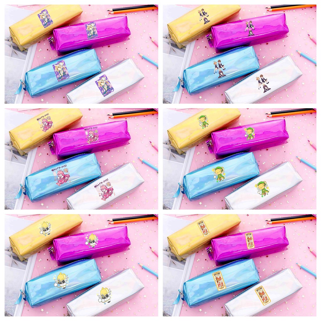 Hộp túi đựng bút hologram NHŨ in hình Cardcaptor Sakura Thủ Lĩnh Thẻ Bài Sailor Moon Thủy Thủ Mặt Trăng anime chibi