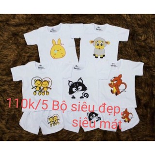 Combo 5 bộ đồ em bé từ 6 đến 10kg