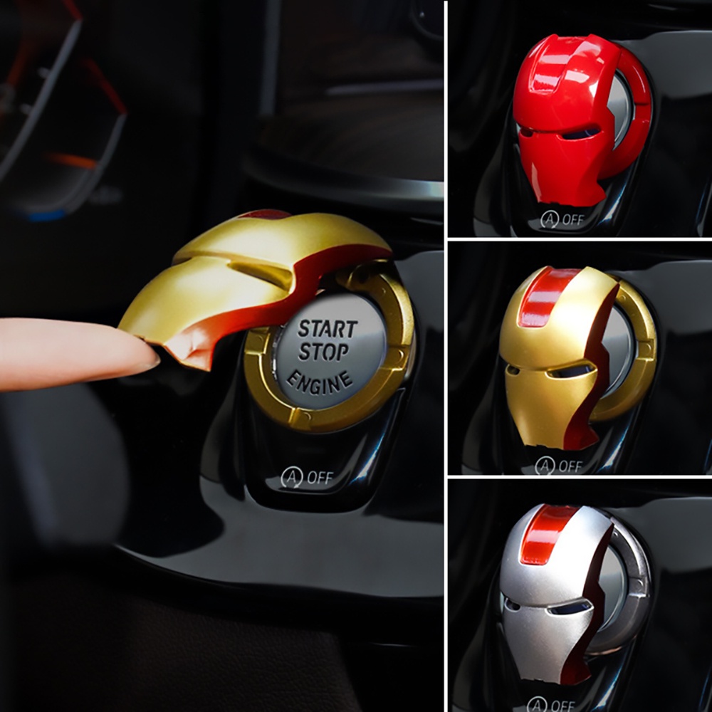 Vỏ Bọc Trang Trí Bảo Vệ Nút Khởi Động Xe Ô Tô Marvel - Iron Man