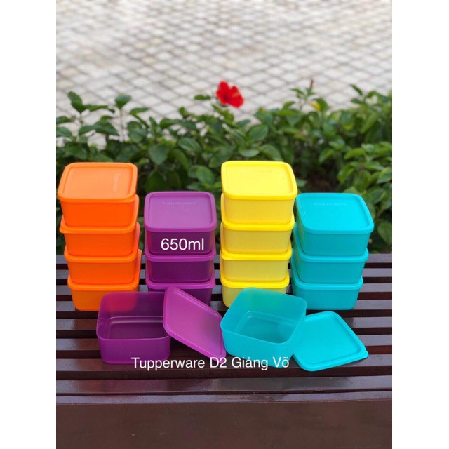 Tupperware - Bộ trữ mát 4 hộp small square 650ml