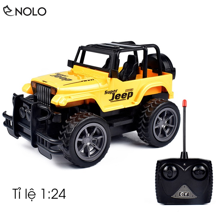 Đồ Chơi Xe Jeep Địa Hình Model JE24 Điều Khiển Từ Xa 4 Chiều Lên Xuống Trái Phải Nguồn Pin Khô AA