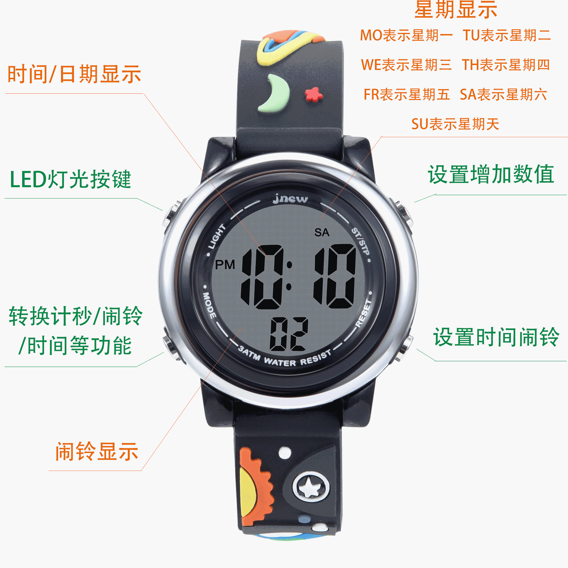 JNEW Đồng hồ hoạt hình trẻ em đồng hồ nam trẻ em không thấm nước | BigBuy360 - bigbuy360.vn