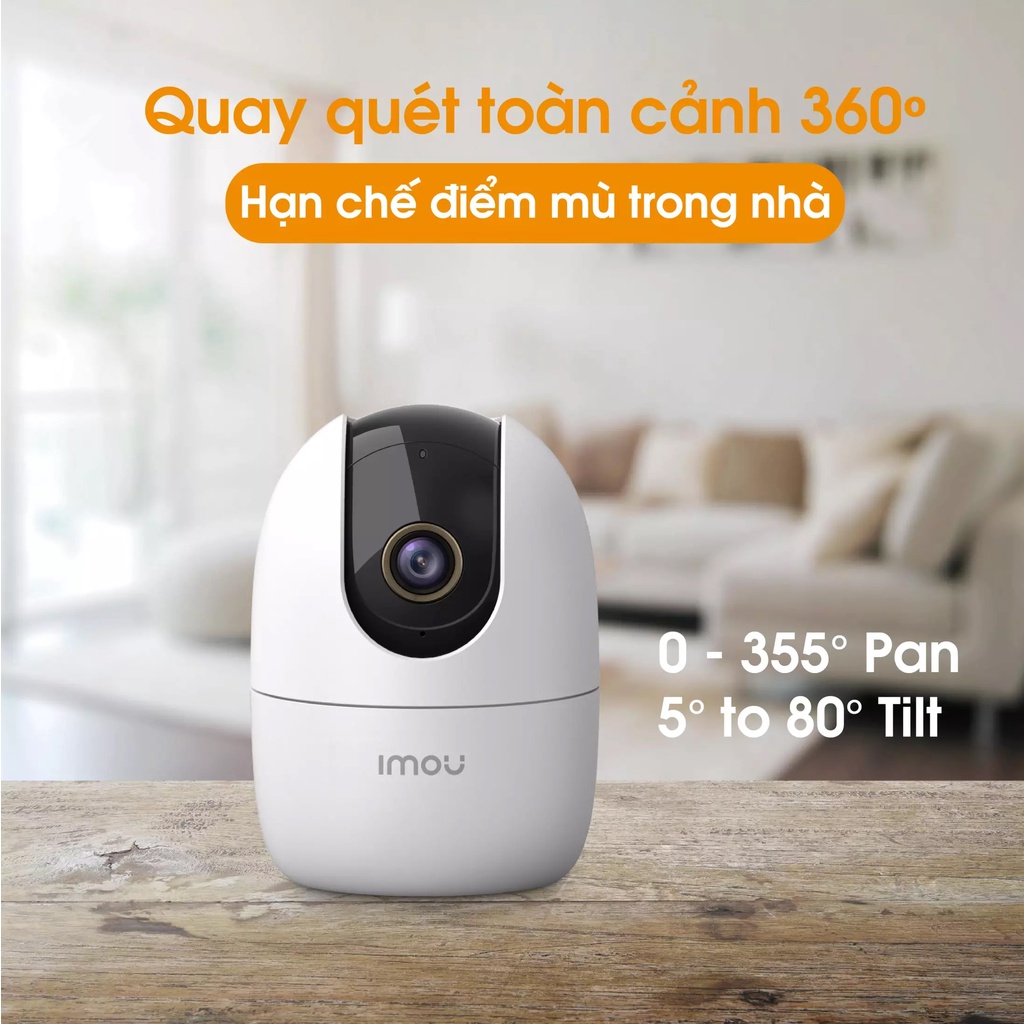 Camera WIFI IMOU Ranger 2 4MP  Quad HD - Quay Quét 360 - Độ Đàm Thoại Hai Chiều - 100% Hàng Chính Hãng