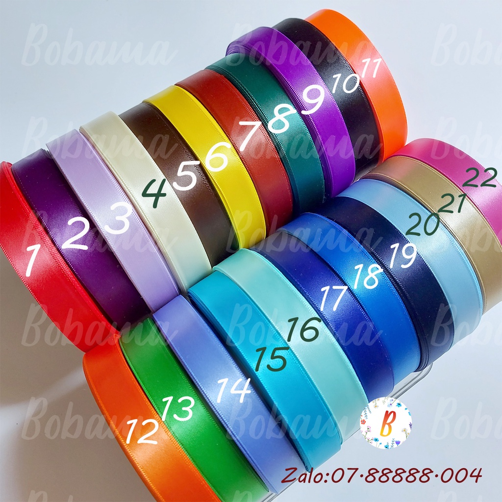 Ruy băng satin một mặt 1,5cm chất lượng loại 1