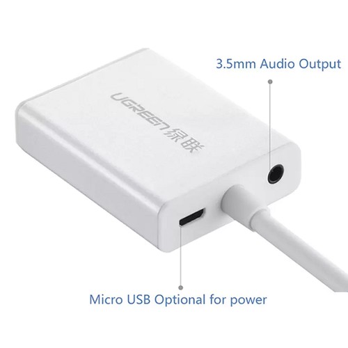Cáp chuyển đổi HDMI sang VGA Ugreen 40212 Hỗ Trợ Audio và Nguồn Phụ