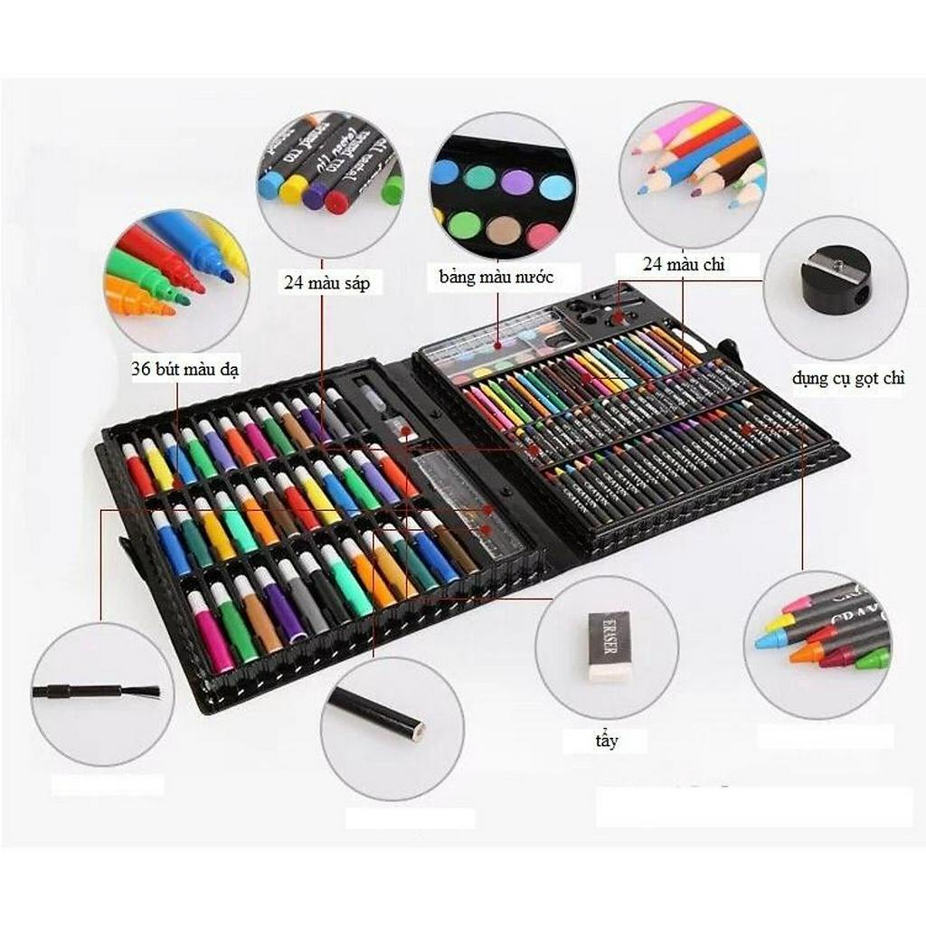 Bộ Bút Màu 150 Chi Tiết Cho Bé