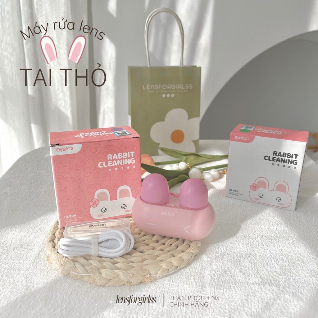 Máy rửa lens tự động tai thỏ chính hãng Eyekan 4 màu lựa chọn | Máy làm sạch kính áp tròng