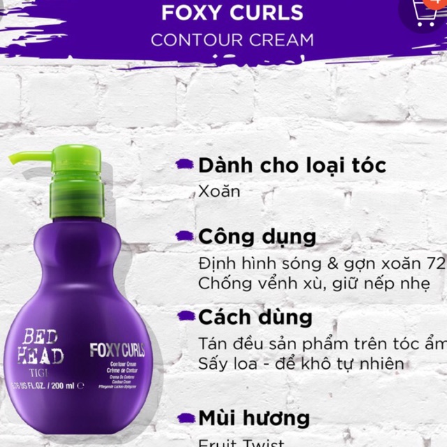 Kem giữ nếp sóng xoăn Tigi Bed Head Foxy Curls Contour Cream 200ml