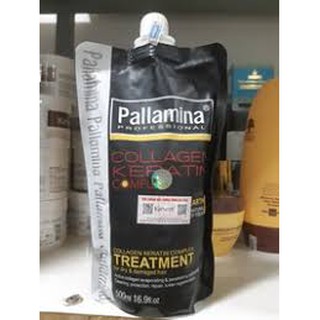 Kem hấp dầu suôn mượt pallamina collagen keratin complex túi 500ml