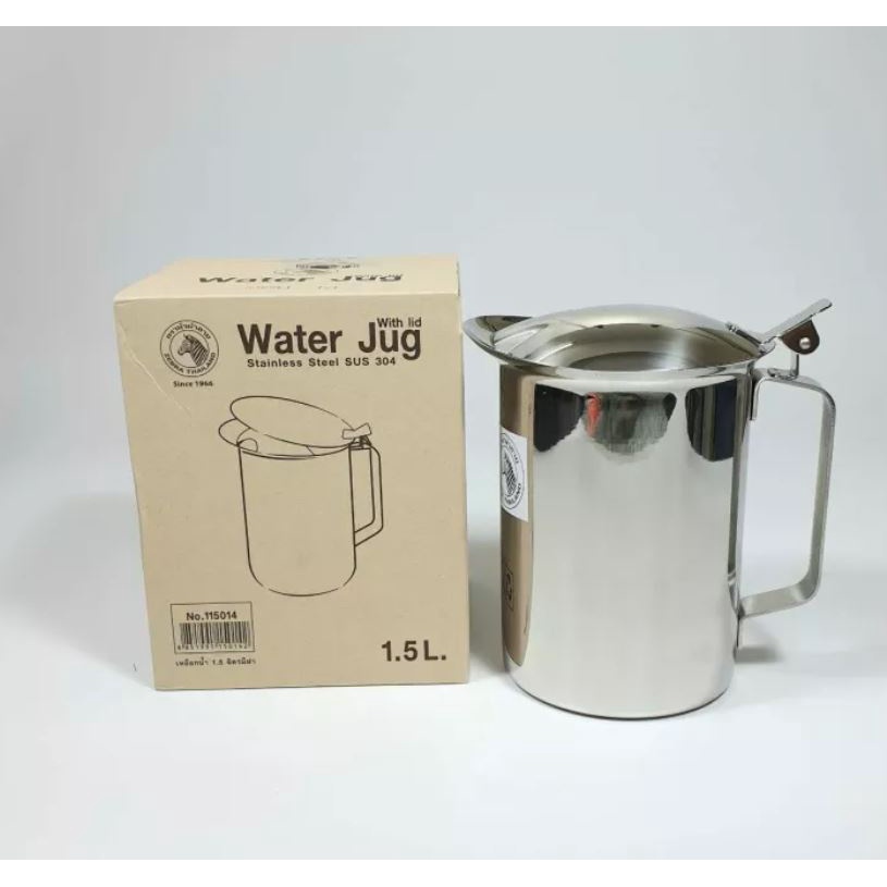 Ca Nước Inox 304 ZEBRA Có Nắp 1.5L và 1.9L  - 115014_115012. Nhập Khẩu Thái Lan
